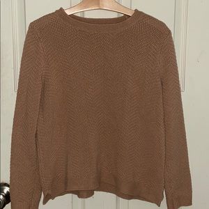 Textured Tan Old Navy Crew Neck Sweater; L